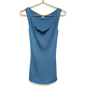 Ann Taylor Blue Cowl Neck Sweater